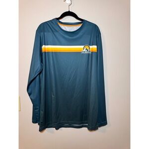 Sol Water Co FSP Mens XL Long Sleeve Performance Shirt Teal Retro Stripe NWT
